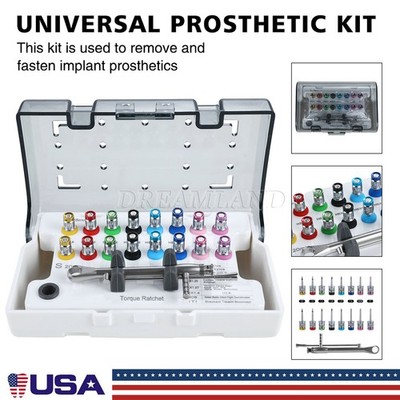 US Dental Universal Implant Prosthetic Kit Torque Wrench Screw Drivers Remover