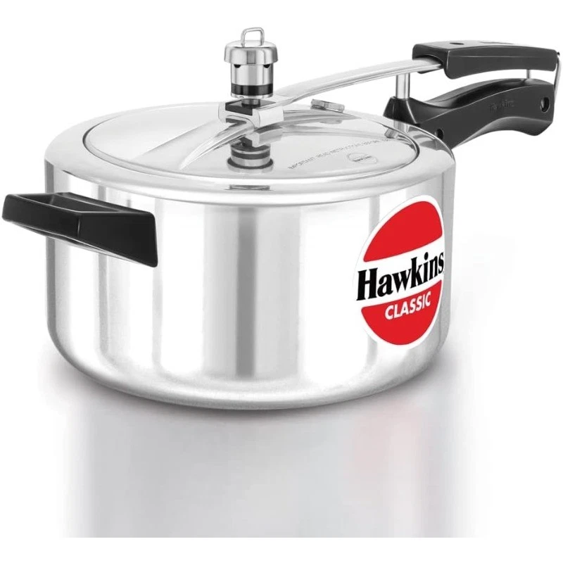 4 Litre Classic Pressure Cooker Best Inner Lid Cooker Super-Fast Cooking Silver