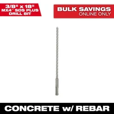 3/8 In. X 18 In. 4-Cutter SDS-PLUS Carbide Drill Bit