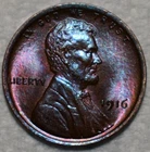 Brilliant Uncirculated 1916-P Lincoln Cent, Gorgeously Toned specimen.