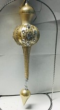 Katherine  s Collection ornament glass finial ivory rhinestone 02-831233A flaw