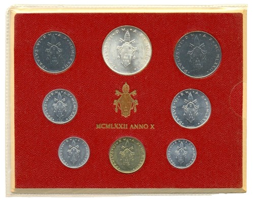 1972 Vatican City 記念硬貨セット 1972 Italy Vatican Complete 8 Coin Set - Pope Paul VI #0688 | eBay