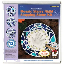Diamond Tech Crafts K1125 Mosaic Stepping Stone Kit-Starry Night