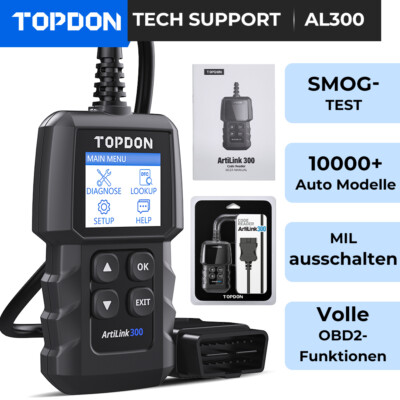 Topdon AL300 Auto Diagnosegerät KFZ OBD2 Scanner Codeleser Fehlerauslesung ABS