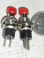 2 NEW MINI SMALL RED 3 AMP 3A A N/O MOMENTARY SPST PUSHBUTTON PUSH BUTTON SWITCH