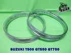 Fit  SUZUKI T500 GT550 GT750  Front & Rear Chrome Steel Wheel Rim   **as1921**