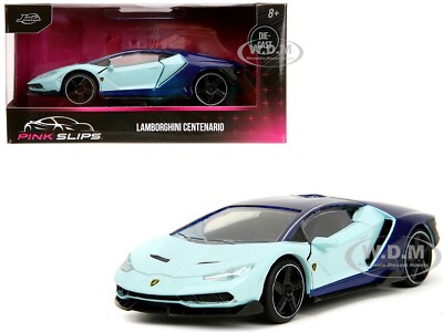 LAMBORGHINI CENTENARIO LIGHT BLUE & PURPLE 1/32 DIECAST MODEL CAR BY JADA 35365