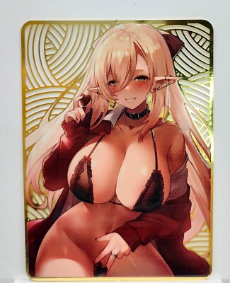 Elf Girl Vol.6 Goddess Story Anime Waifu bishoujo Hollow Out Embossed Metal Card
