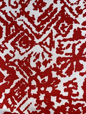1Y11” Vintage Cotton Fabric Red White 70S Wild Design 45W #0533 | eBay