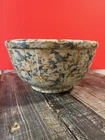Antique Red Wing Pottery Spongeware Spatterware 10" Paneled Mixing Bowl