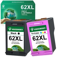 2PACK 62XL Black Color Ink Cartridge for HP ENVY 5646 5660 7640 7645