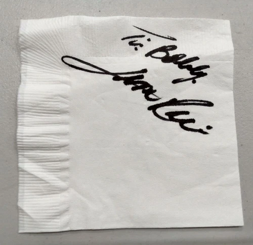Boston Red Sox's Jim Rice Autographed Twin River Casion Napkin