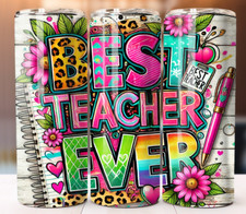 Best Teacher Ever Tumbler Mug Cup style Tumbler 20 oz w/ Straw
