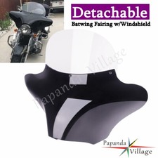 Batwing Headlight Fairing 10'' Windshield For Kawasaki Vulcan Harley Road King
