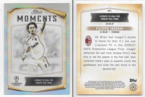 TOPPS FINEST UCC 2022-2023 #FM-1 FILIPPO INZAGHI AC MILAN LEGEND MOMENTS INSERT - Picture 1 of 1