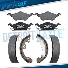 Front Ceramic Brake Pads Rear Shoes Kit for 2000 2001 2002 2003 2004 Ford Focus