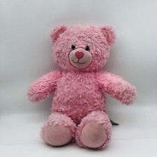 Build a bear BAB pink teddy bear plush heart nose