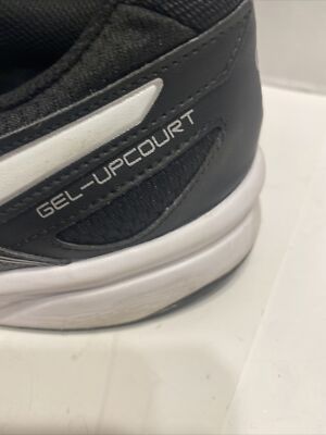Asics Gel-Upcourt B450N Black Silver Synthetic Mesh Volleyball Shoes Mens 10 Asics Gel Upcourt Tennis Volleyball Shoes B450N Black White  main image 4