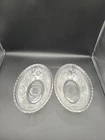 Anchor Hocking Oval Serving Vegetable Bowls Clear Depression Sandwich 8.5"
