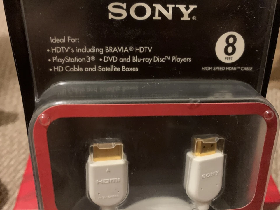 Sony High Speed HDMI Audio Video Cable Vertical Connector 8ft DLC-HD24T Play PS - Image 4 of 4