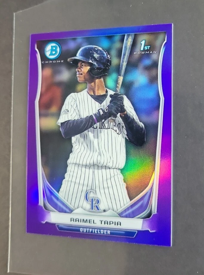 Raimel Tapia 2014 Bowman cromo mini prospectas refractor púrpura #3/3 radiocontrol raro Foto 3 de 4