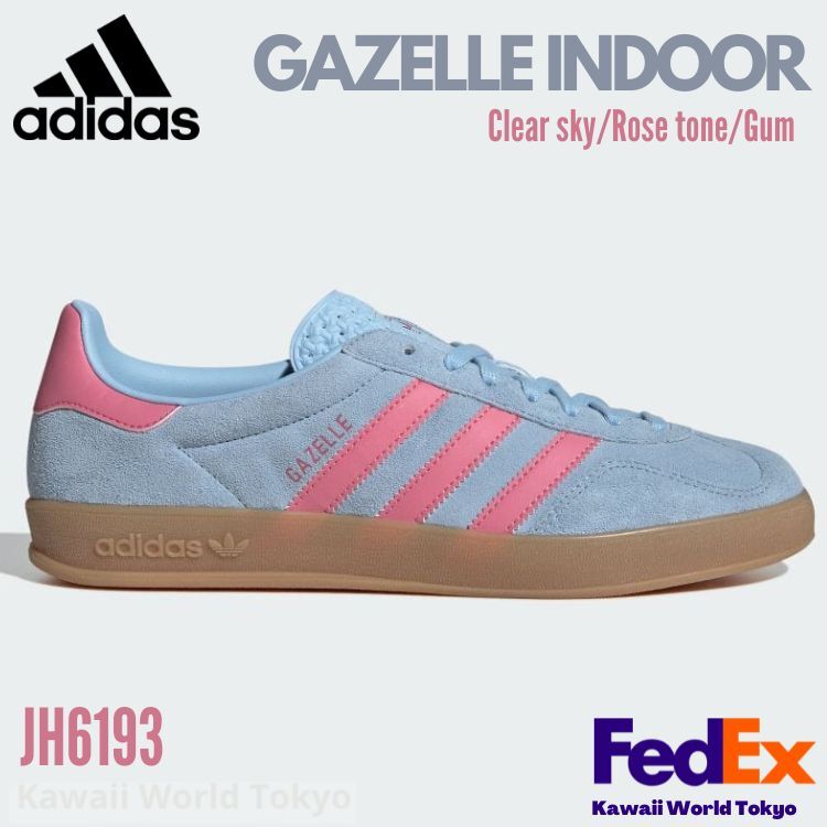 Adidas Originals GAZELLE INDOOR Clear Sky/Rose/Gum JH6193 Unisex 
