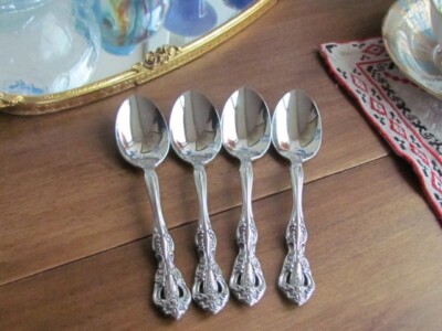 New Oneida Cube Michelangelo Teaspoon 4 Lot Stainless Steel