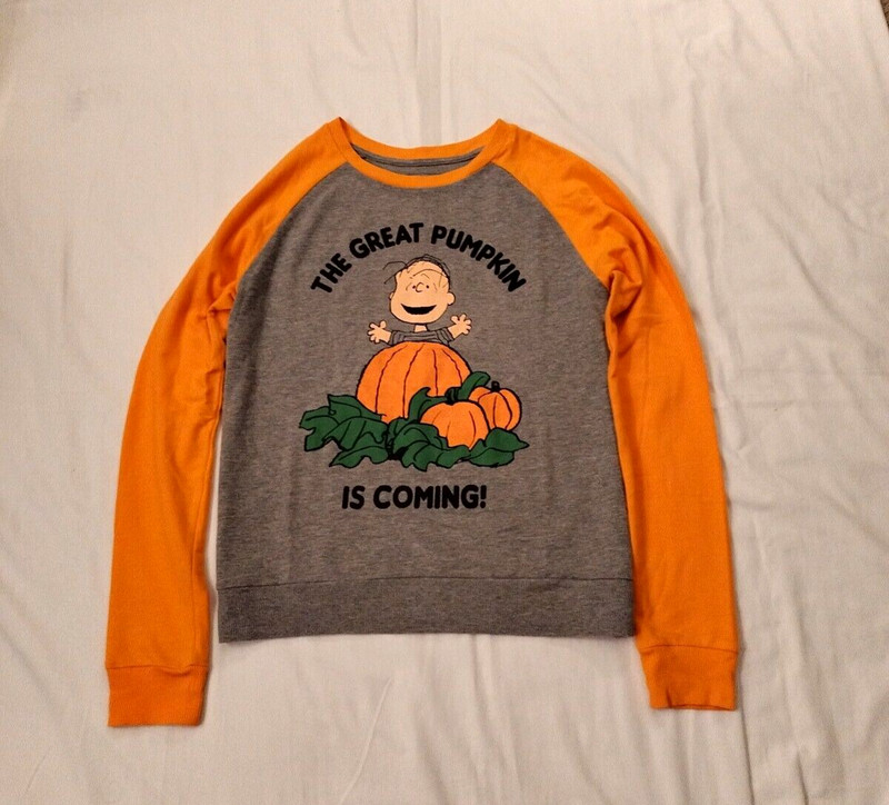 Mighty Fine Presents Peanuts Shirt Ladies Size S Color Gray / Orange The...