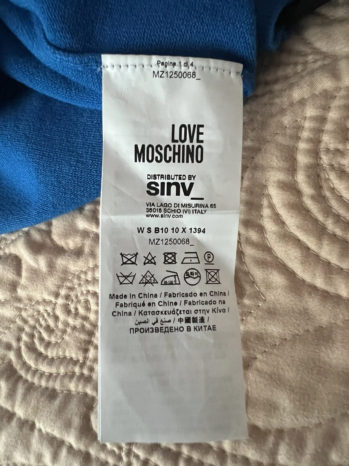 Abito intero Love Moschino blu in maglia manica lunga taglia 42 nuovo con etichetta