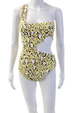 ONIA Women's Asymmetrical One Shoulder Animal Print One Piece Swimsuit Size S
