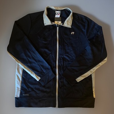 RUSSELL ATHLETIC Mens Tracksuit Top Jacket Lg Navy Blue Colourblock