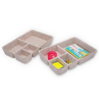 Drawer Organizer tray 4 Compartments Nordic Cereal Natural Felt Divider for c...