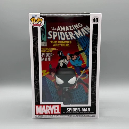Funko Pop! Comic Covers #40 The Amazing Spider-Man #252 Black Suit Figure New