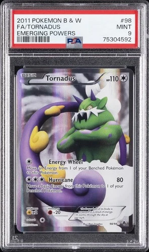 2011 POKEMON BLACK & WHITE EMERGING POWERS #98 FULL ART/TORNADUS PSA 9