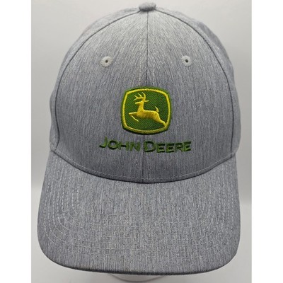 John Deere Ahead Authentics Grey Heathered Baseball Cap Hat Mid Fit M18HLS