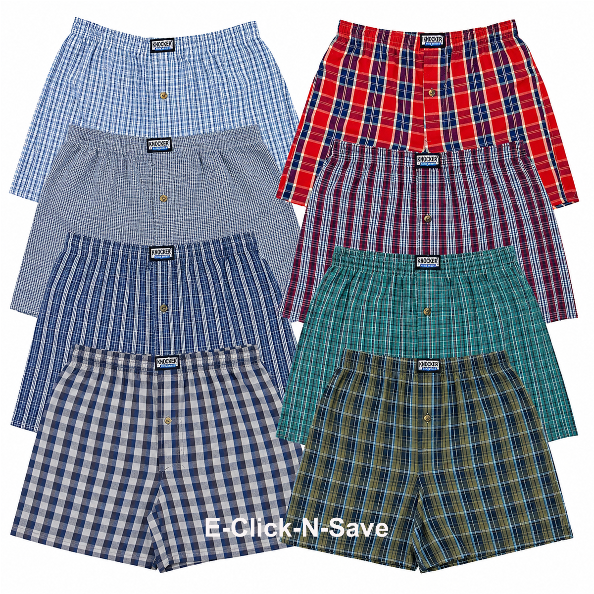 3 6 12 PACK Men Knocker Plaid Boxer Shorts Underwear Lot Trunk
