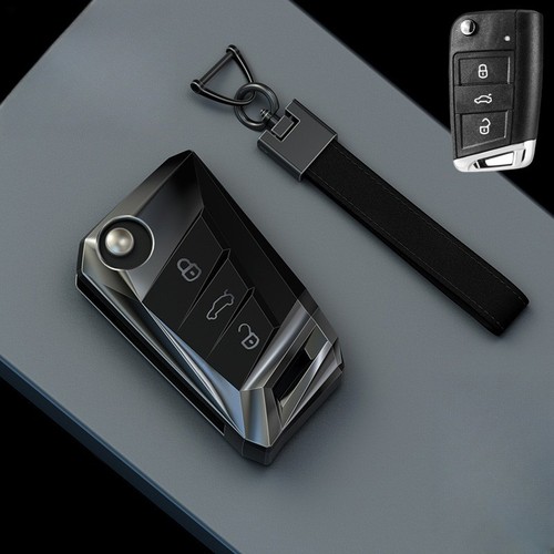 Zinc Alloy Silicone Car Key Case Cover For VW Polo Karoq Golf Skoda Leon Tiguan - Picture 4 of 21
