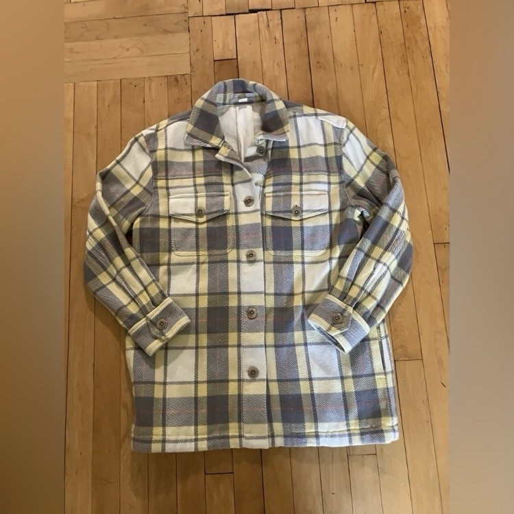 Outerknown Plaid Button Down Jacket Shacket Size … - image 1