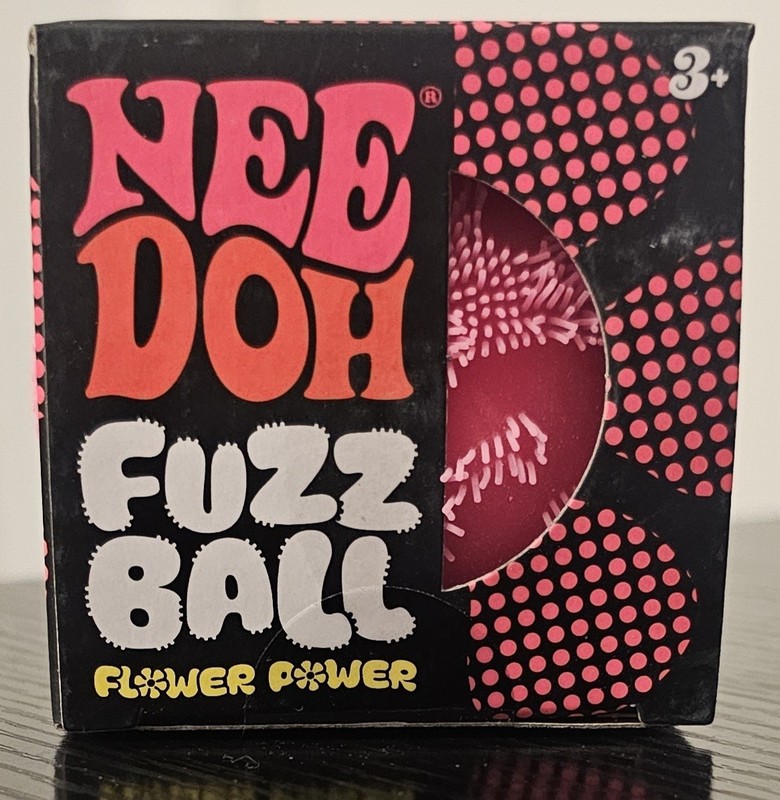 Schylling NEEDOH FUZZ BALL Pink TEENIE DOH FILLED VELVET BALL SQUEEZE NEW 