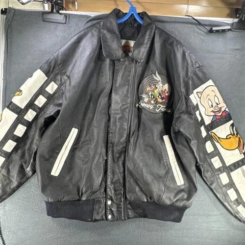 Vintage Classic Looney Tunes Collection 1997 Genuine Leather Jacket Size Medium - product listing photo