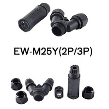2/3P Junction Box Outdoor IP68 Waterproof Electrical Cable Wire Connector Y-Type