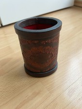 Stiftehalter Stifteköcher aus Echt-Leder, ho...
