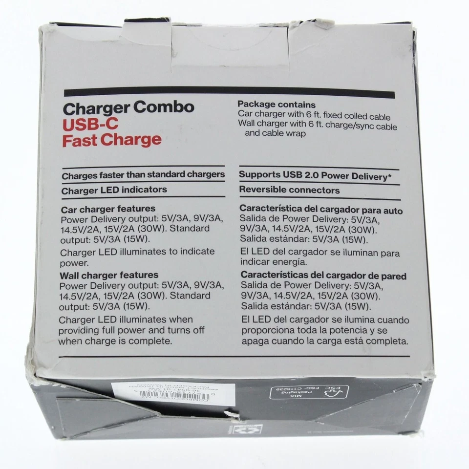 Verizon Charger Combo USB-C Fast Charges Car and Wall Charging - Image 3 of 3
