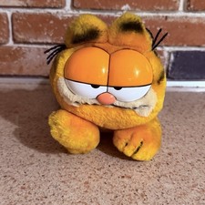 Vintage Dakin Garfield Plush 12" Laying "Bored Bored Bored" Button 1978/1981