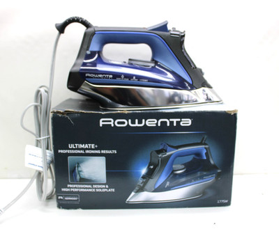 Rowenta Ultimate+ Steam Iron, Vertical Steam, Auto-Off, Black & Blue, DW8350U1.