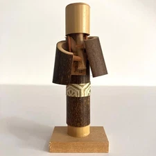 Komuso Echizen Bamboo Doll Fukui Prefecture Traditional Craft 11cm Used