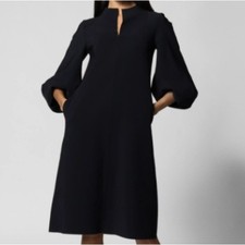 Maria Pinto Black Full Zip Dress with Pockets - Made in USA - Size M