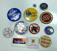 Lote de 12 alfileres botones vintage Gastown, Don't Drink & Drive, Lucky Strike