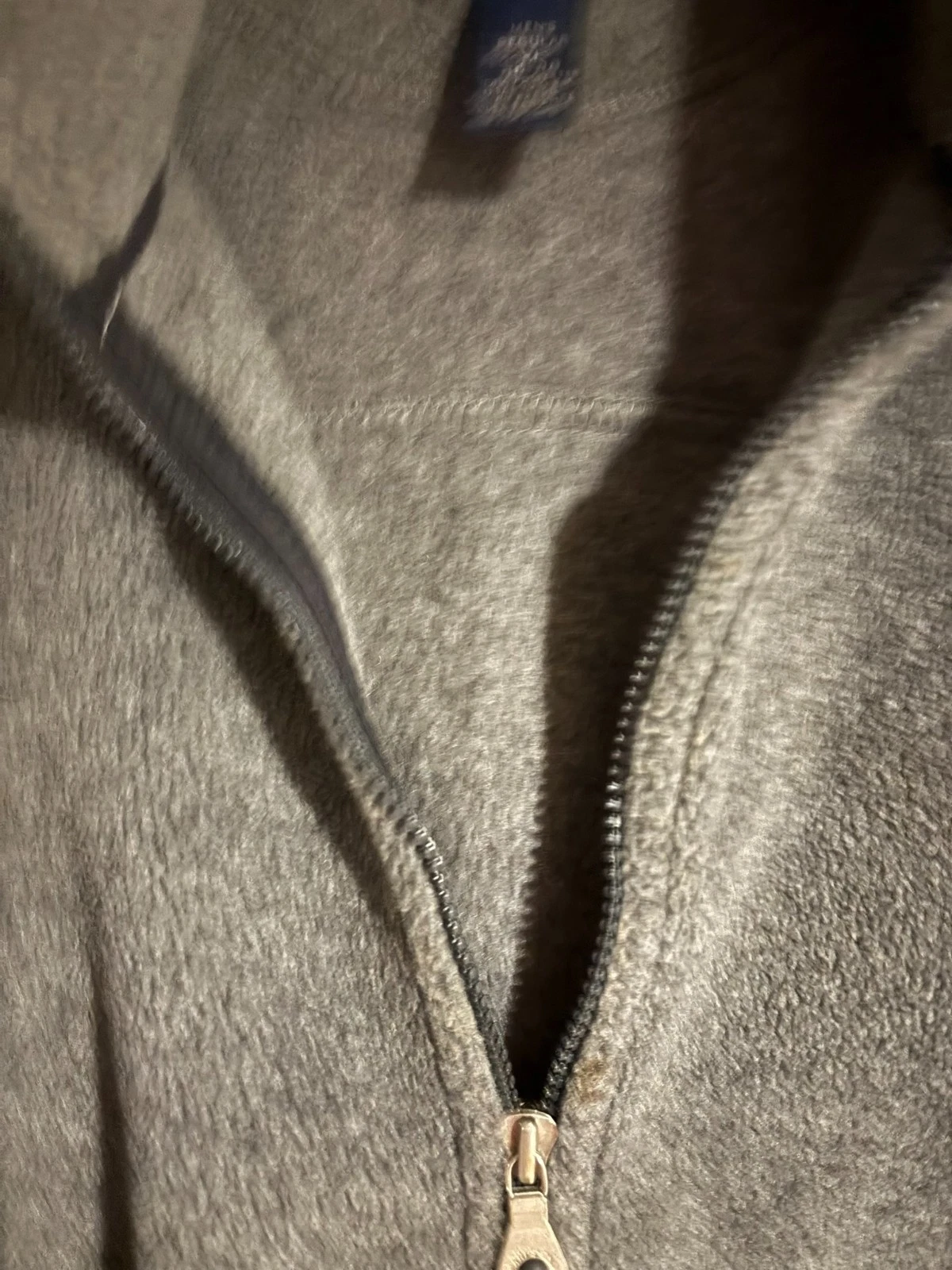 Lands End Men XL Gray Fleece Full Zip Jacket Soft Mock Neck - product detail image 2