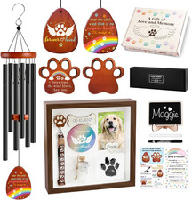 Dog Memorial Wind Chimes and Shadow Box, Pet Memorial Gifts for Dogs, Loss of Do